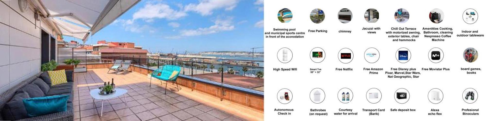 Апартаменти Atico Lujo Costa Vasca Bilbaoterraza Mar Jacuzi Santurtzi Екстер'єр фото